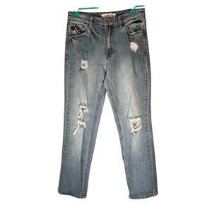 KanCan Light Wash Distressed Mom Jean Size 7 / 27